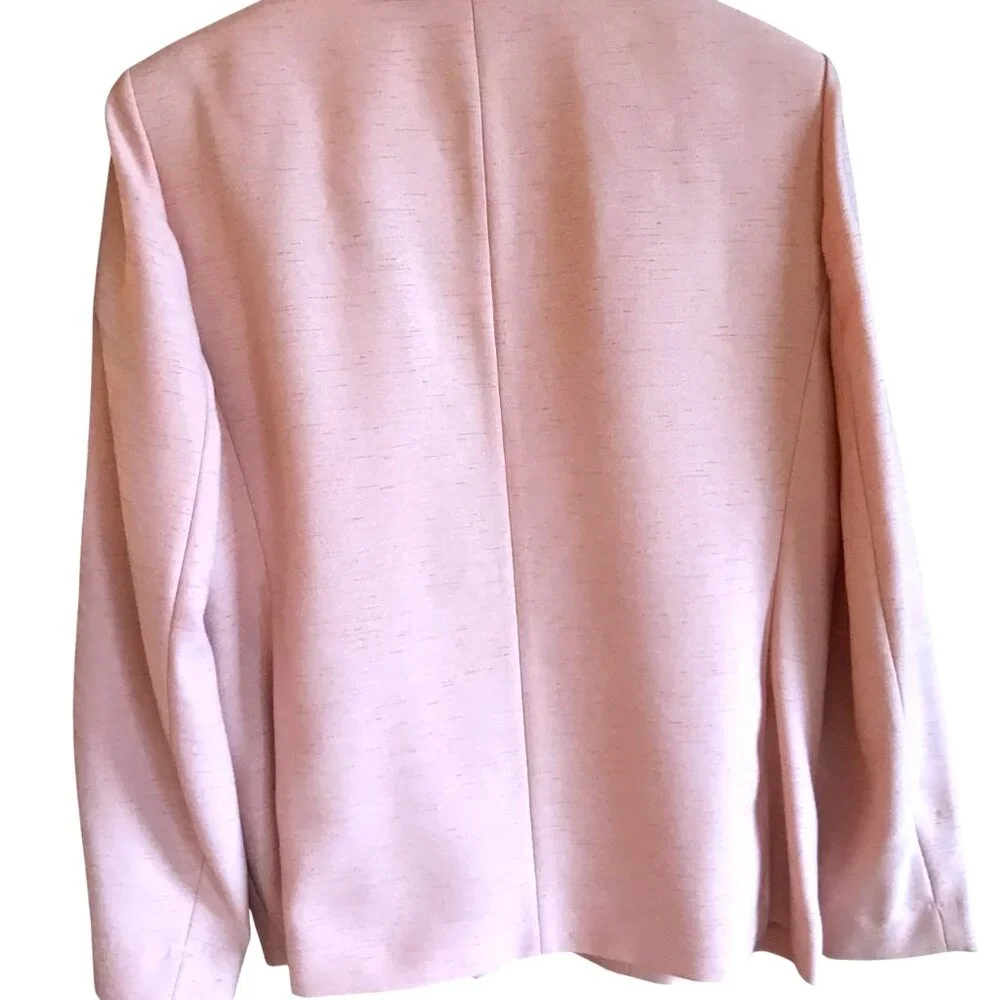 Alfred Dunner Beaded Blazer Vintage 80s Floral Embroidery Jacket Peach Size 14P